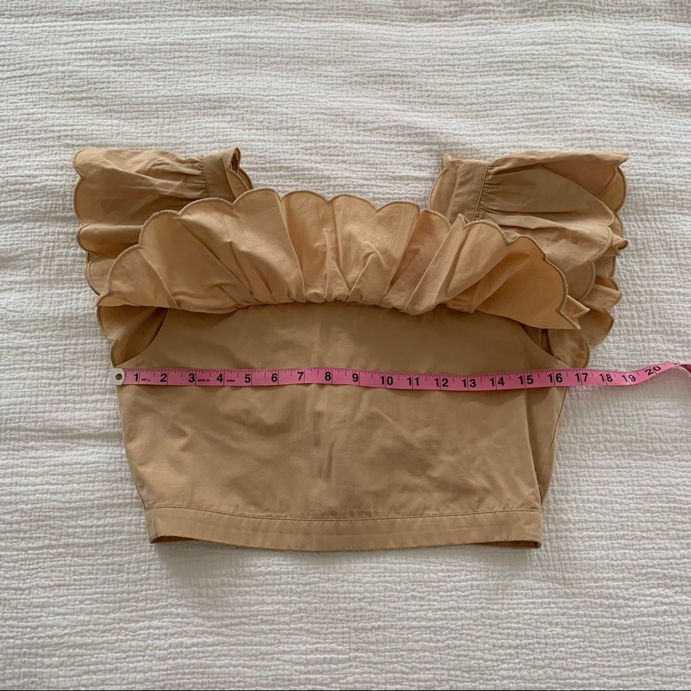 Hunter Bell Kate Ruffle Top Beige Sz 2 - Picture 4 of 7